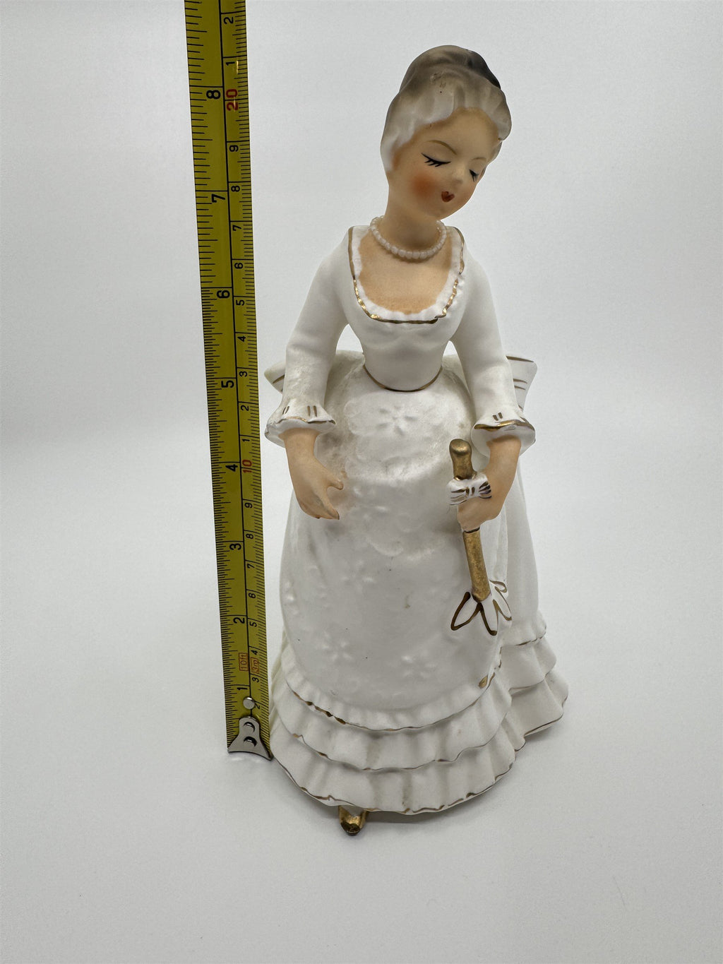 Rubens Original Lady in White Fairy Godmother Parasol 8" Planter Vase Figurine