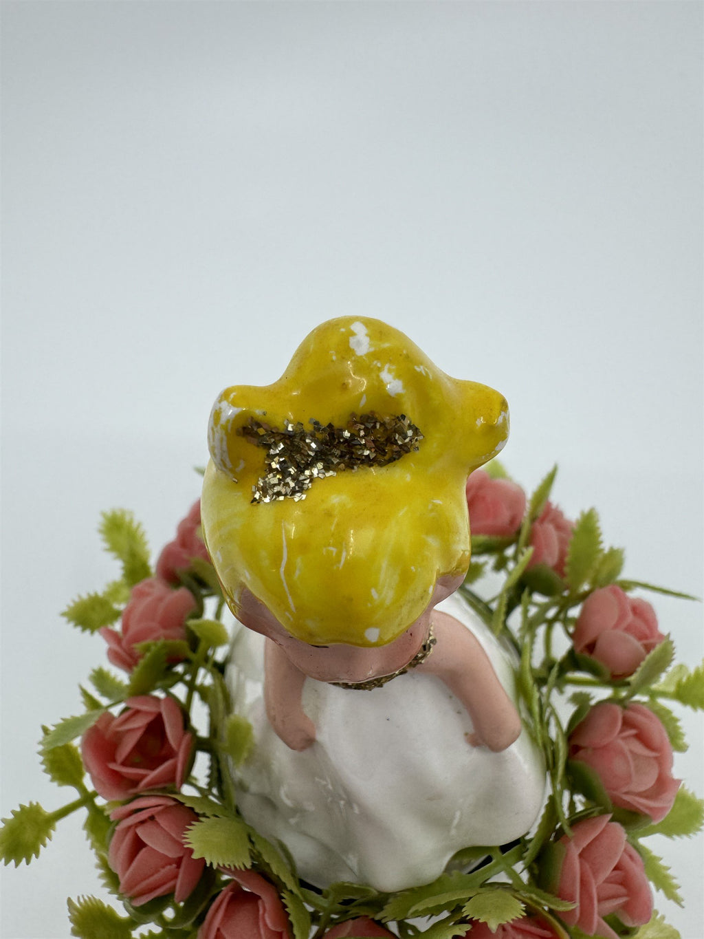 Vtg Girl in White Dress Wedding Roses Figurine Cake Topper INARCO Japan E-2505