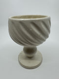 Hull Pottery Glass Cream White Drip Swirl Goblet Vintage USA F5
