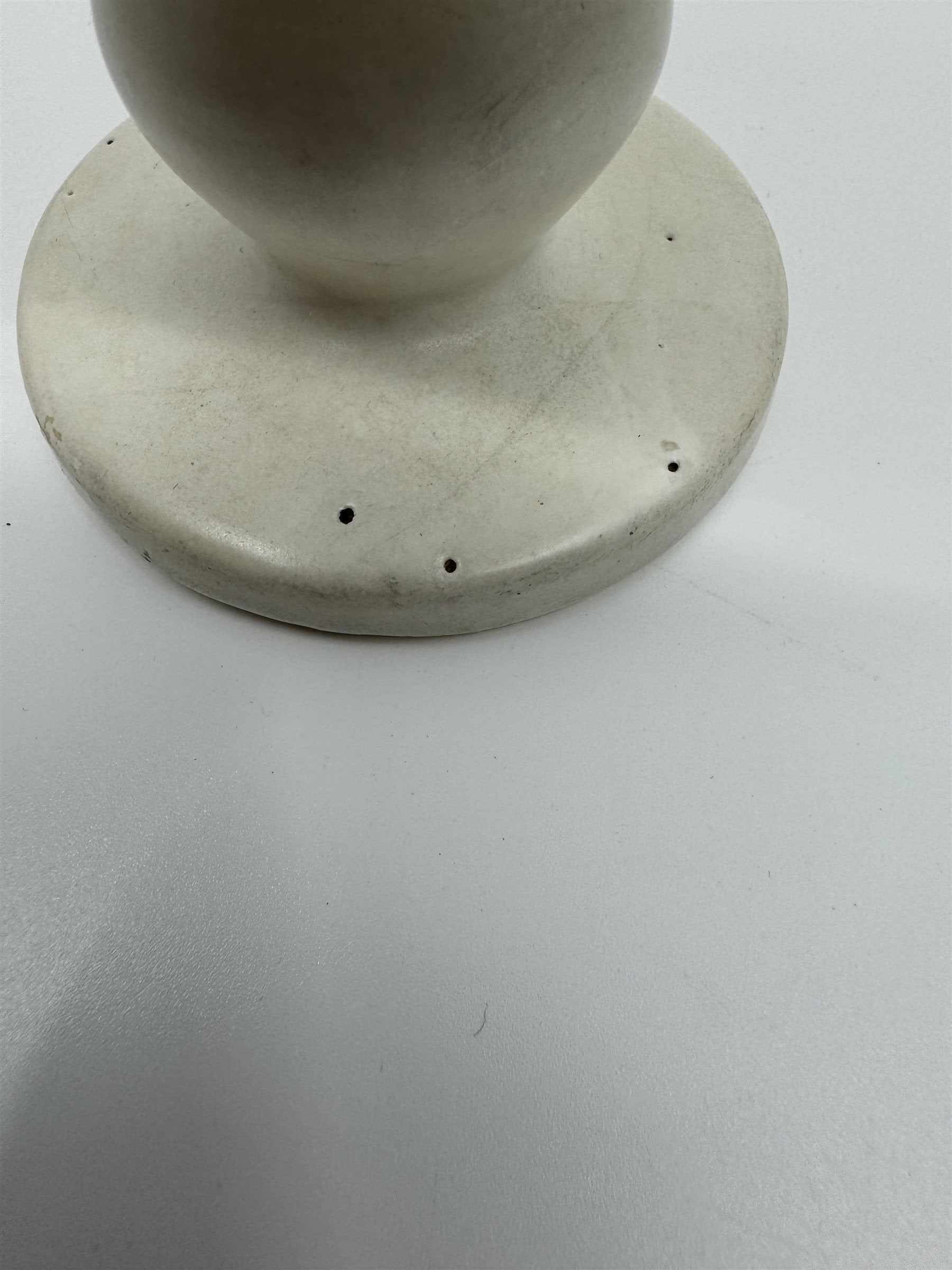Hull Pottery Glass Cream White Drip Swirl Goblet Vintage USA F5
