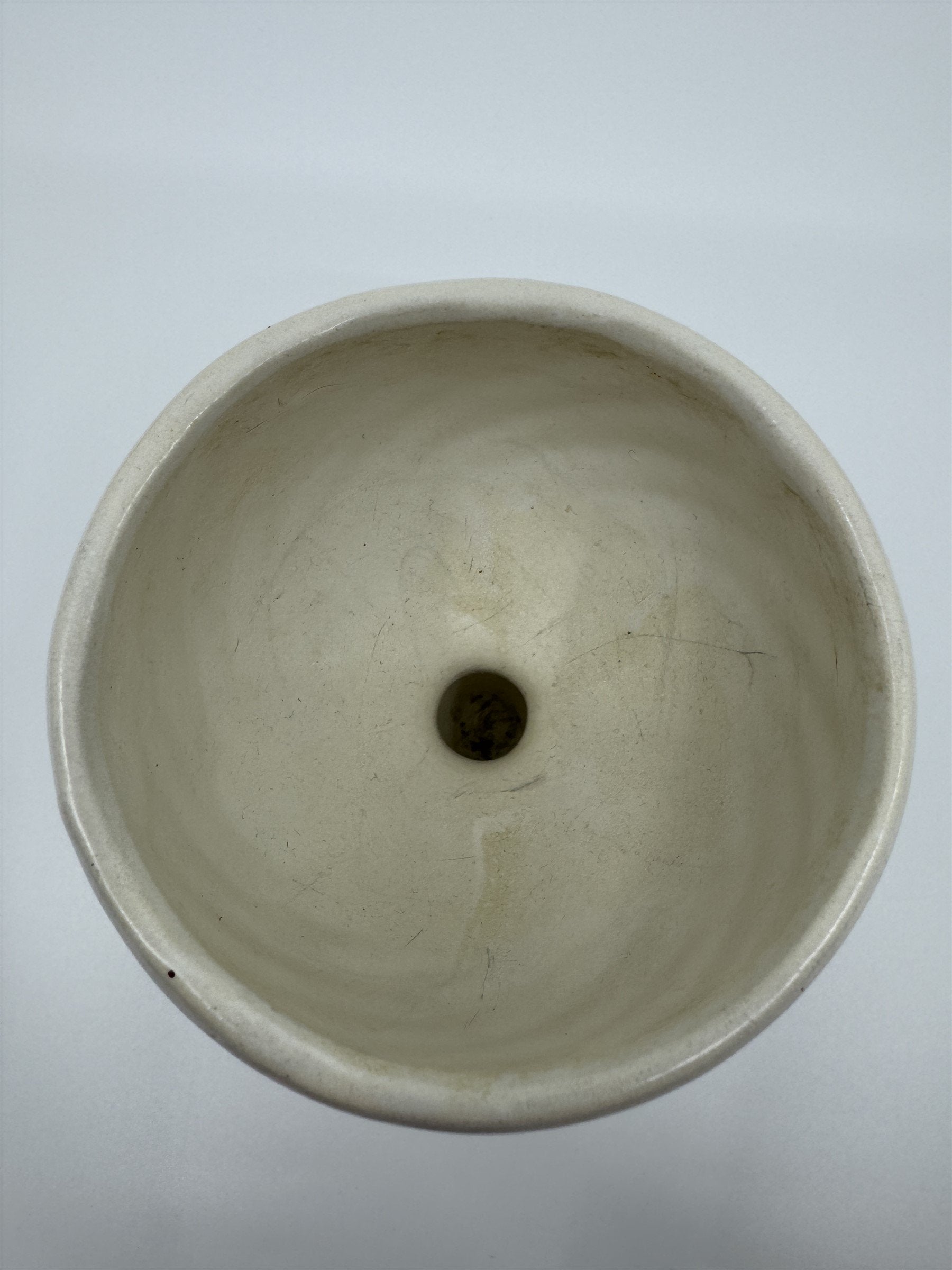 Hull Pottery Glass Cream White Drip Swirl Goblet Vintage USA F5