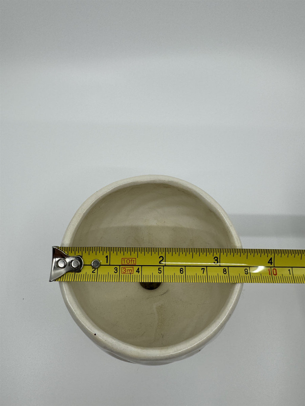 Hull Pottery Glass Cream White Drip Swirl Goblet Vintage USA F5