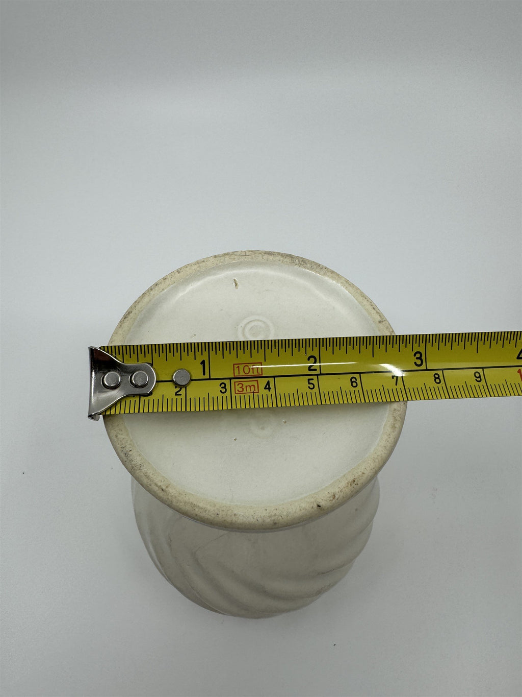 Hull Pottery Glass Cream White Drip Swirl Goblet Vintage USA F5