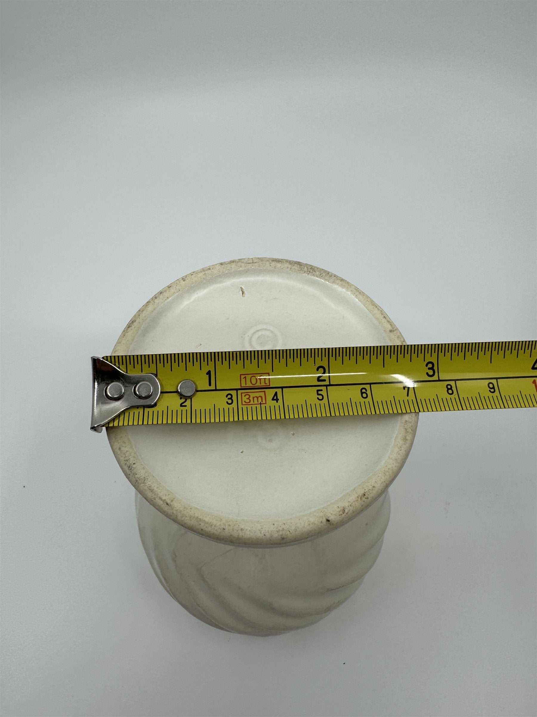 Hull Pottery Glass Cream White Drip Swirl Goblet Vintage USA F5