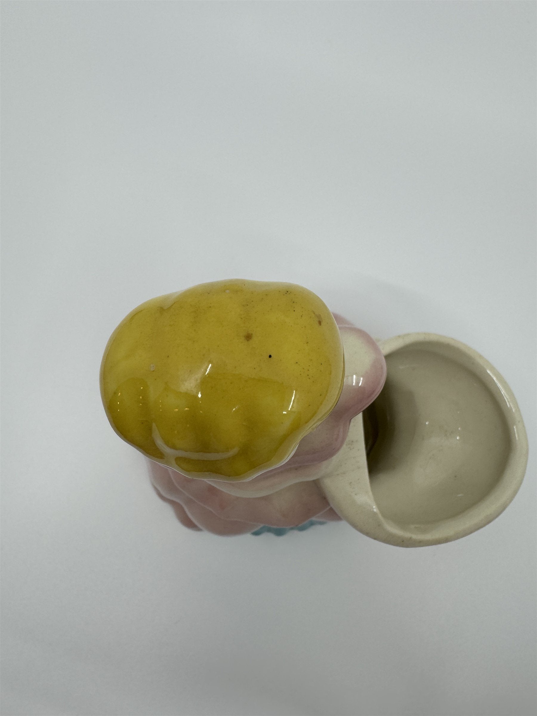 Vintage Ceramic Shawnee Pottery Lady in Pink/Blue Dress Planter Flowers Figurine
