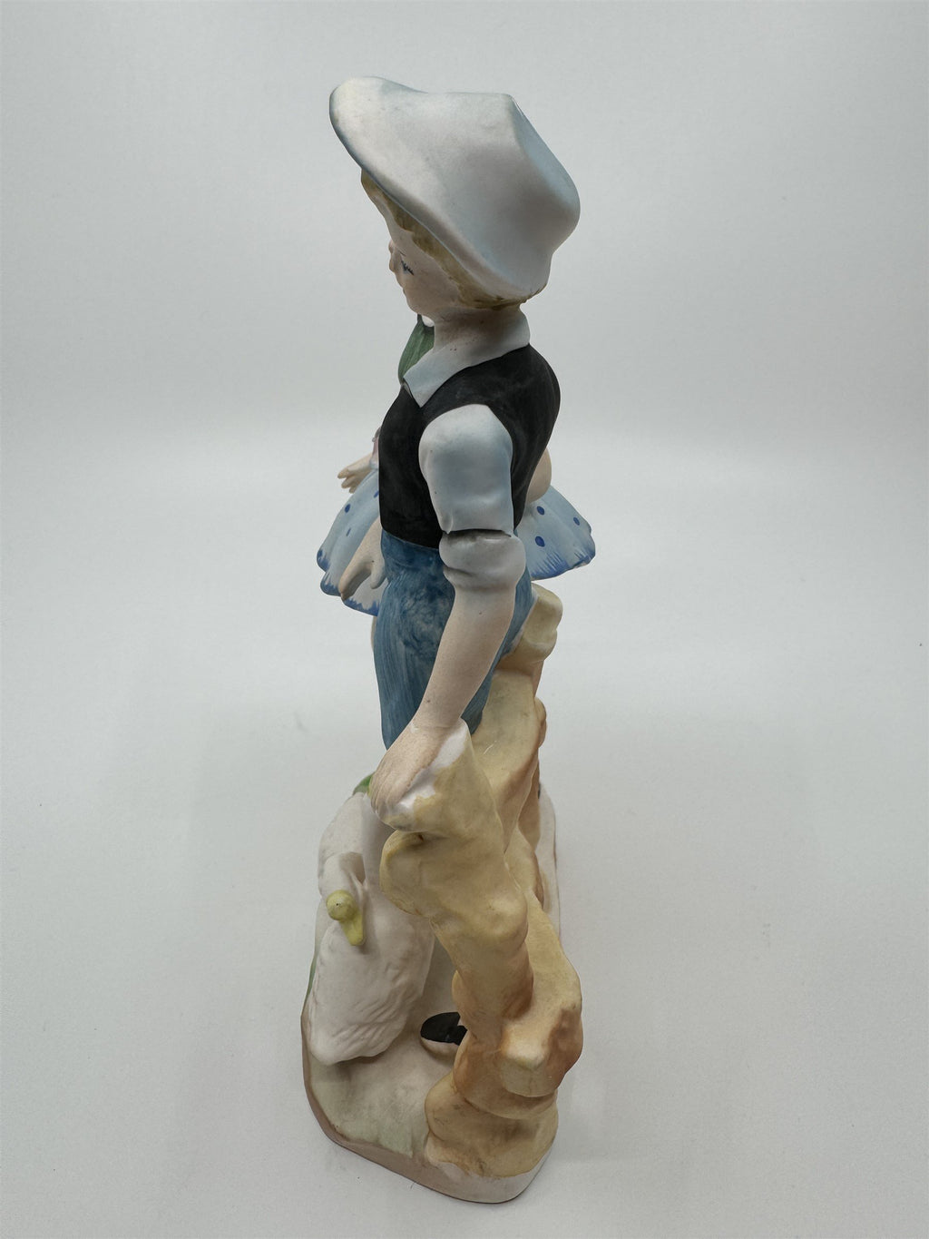 Walls Japan Figurine Boy and Girl /w Geese/Goose Figurine Easter Gift Vintage