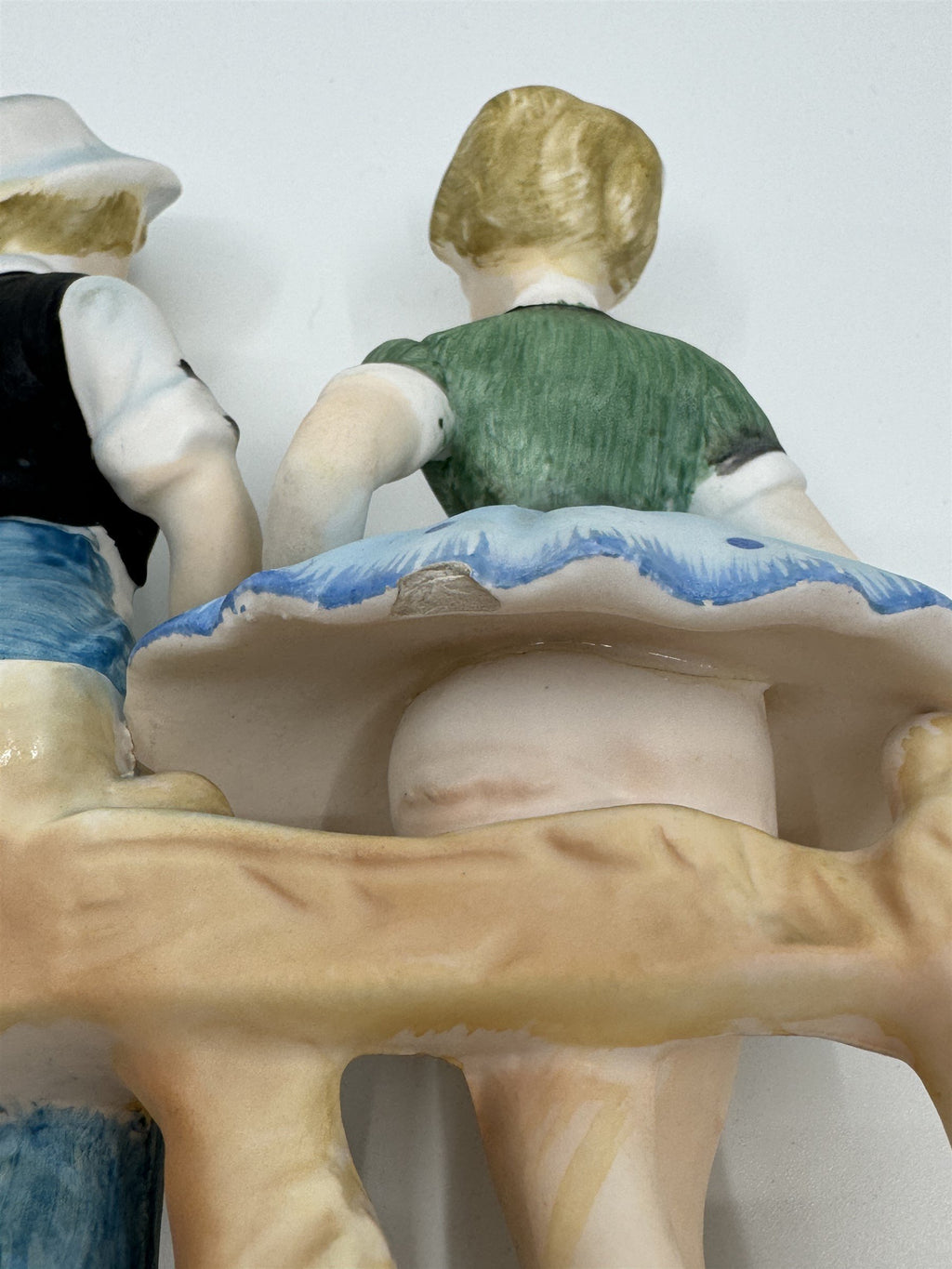 Walls Japan Figurine Boy and Girl /w Geese/Goose Figurine Easter Gift Vintage