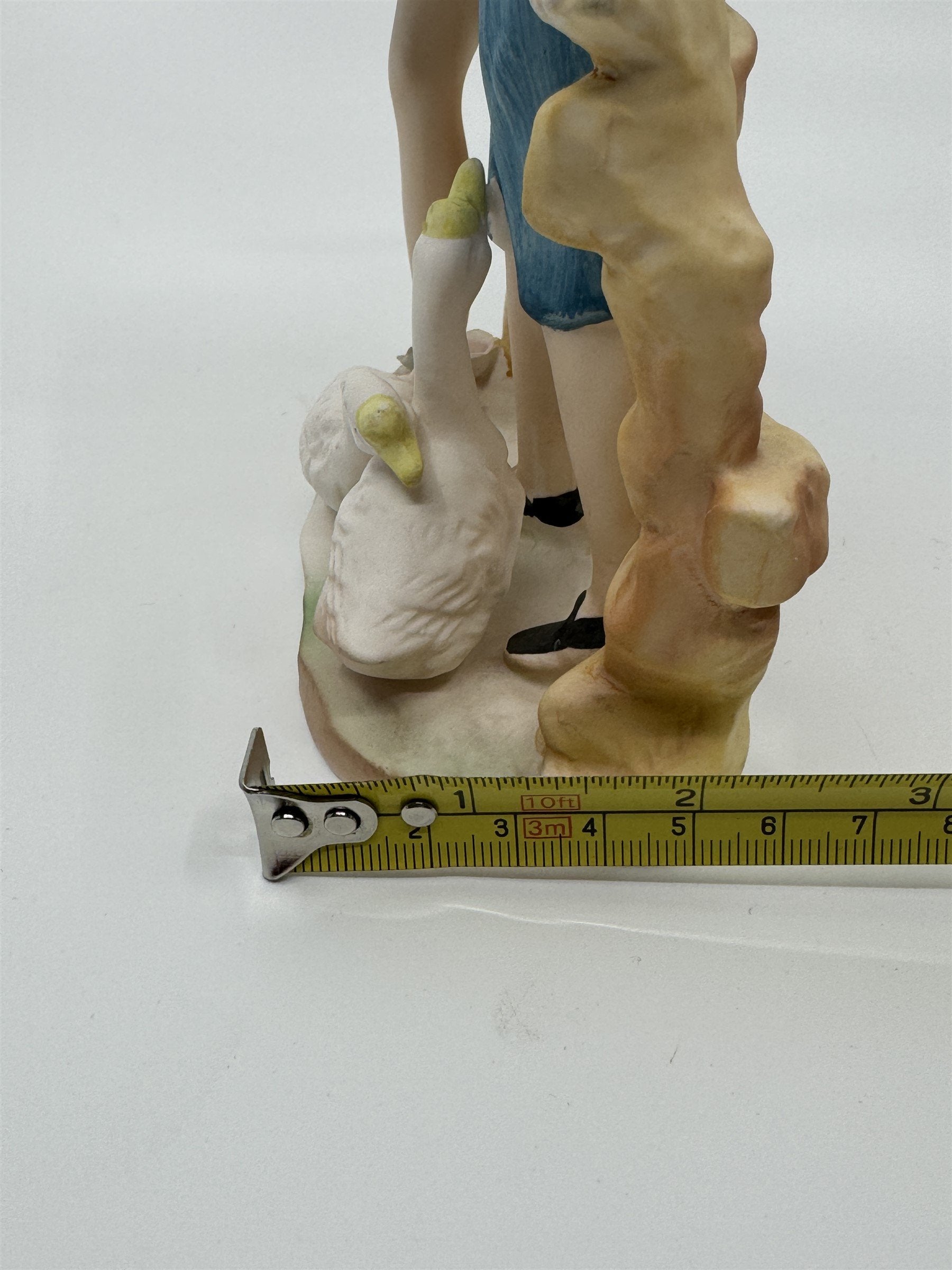 Walls Japan Figurine Boy and Girl /w Geese/Goose Figurine Easter Gift Vintage