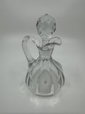 Vintage Small Glass or Crystal Olive Oil or Vinegar Cruet /w Glass Stopper 5"