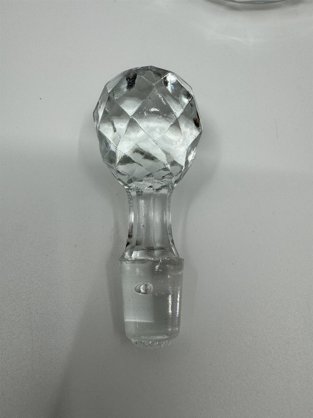 Vintage Small Glass or Crystal Olive Oil or Vinegar Cruet /w Glass Stopper 5"
