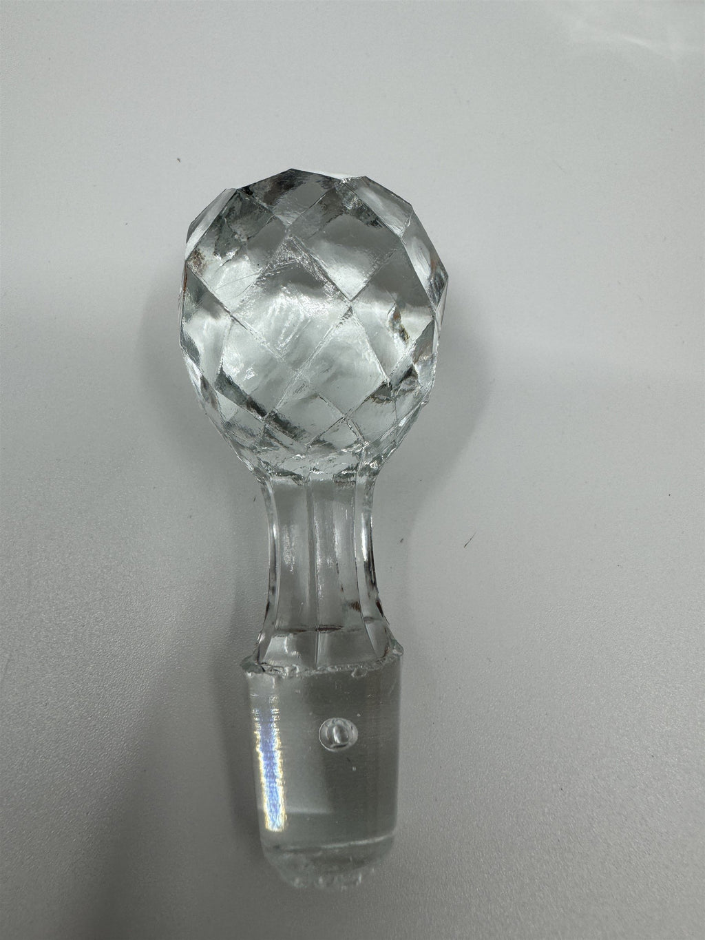 Vintage Small Glass or Crystal Olive Oil or Vinegar Cruet /w Glass Stopper 5"