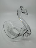 Vintage Clear Glass Swan Long Neck Leafed Candy Dish or Bowl (Duncan Miller?)