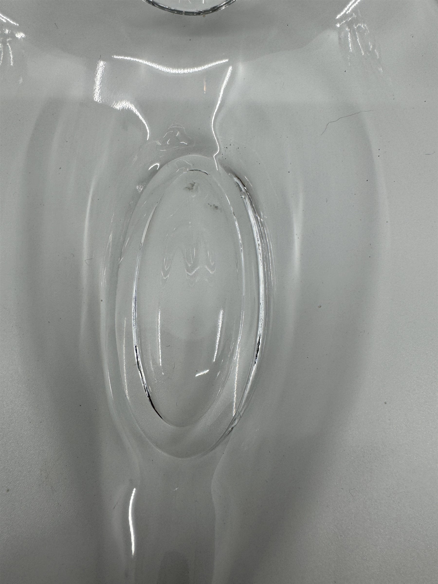 Vintage Clear Glass Swan Long Neck Leafed Candy Dish or Bowl (Duncan Miller?)