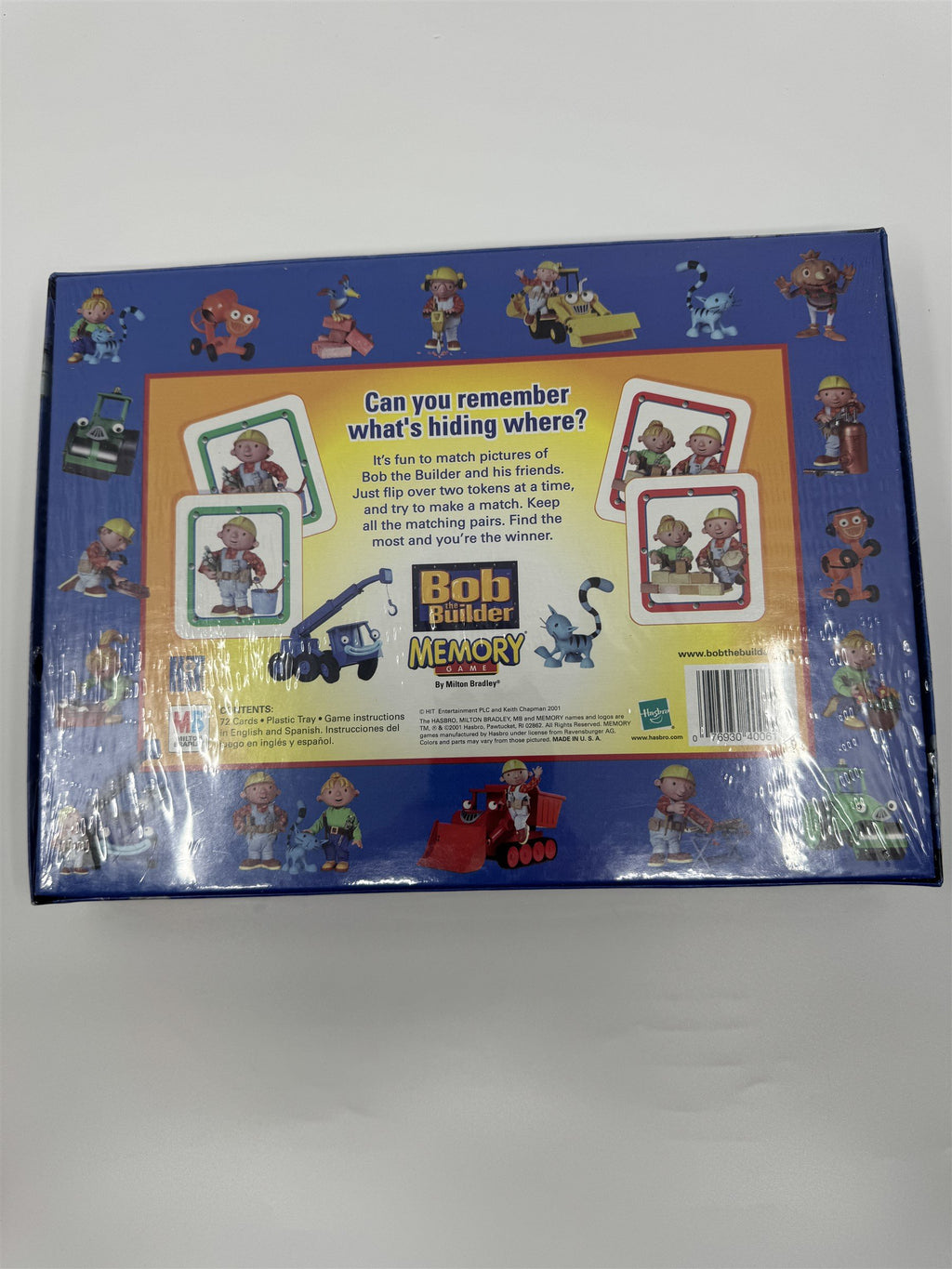 Vintage Bob the Builder Memory Game Children's TV Show Milton Bradley 2001 NIB