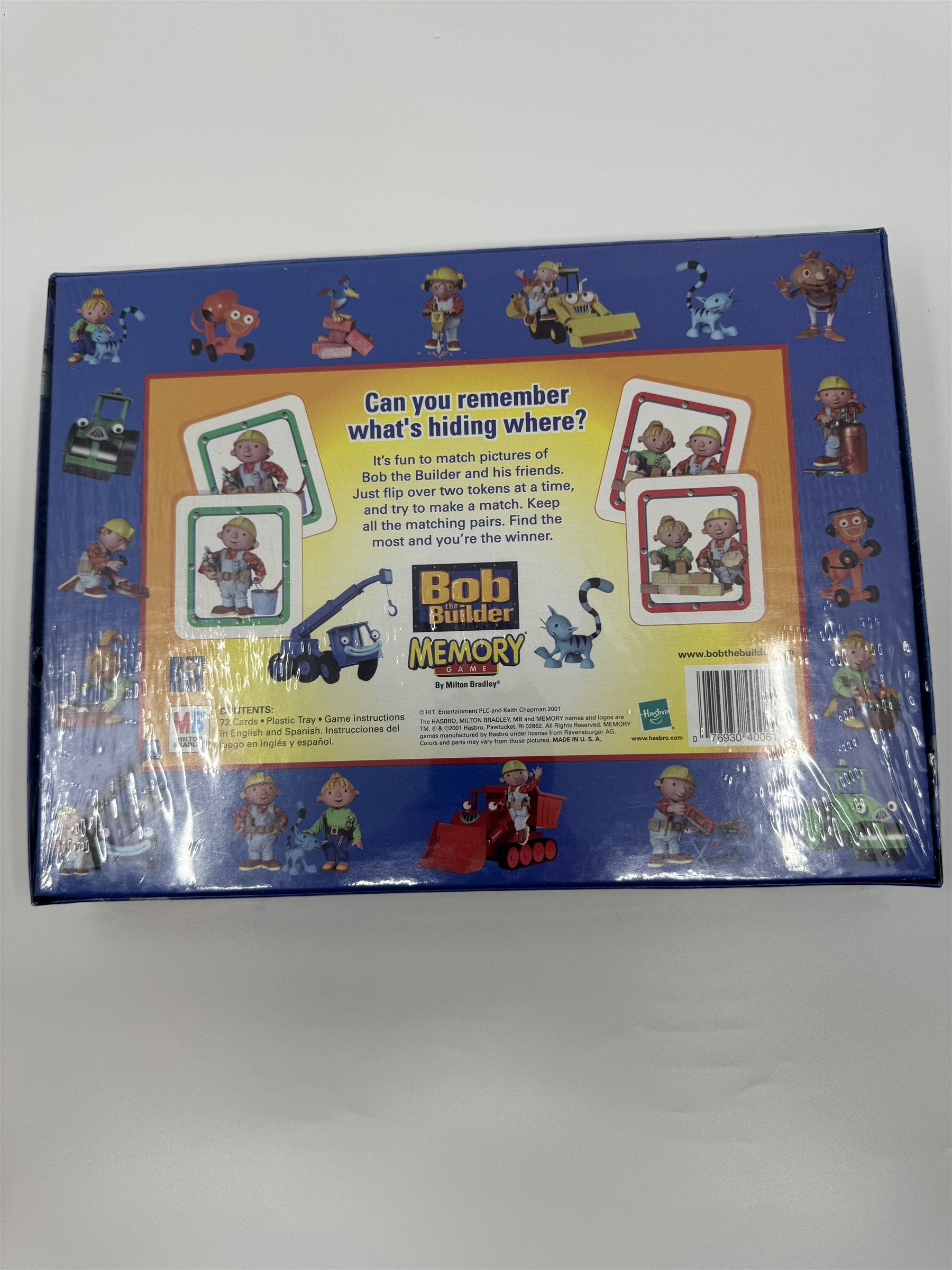 Vintage Bob the Builder Memory Game Children's TV Show Milton Bradley 2001 NIB