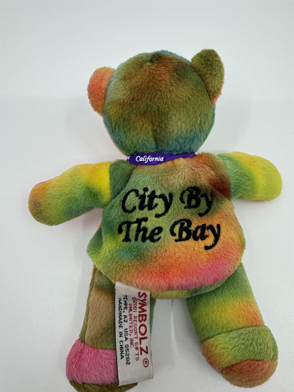 2001 Tie Dye San Francisco California Bear Plush Stuffed Animal Symbolz City By