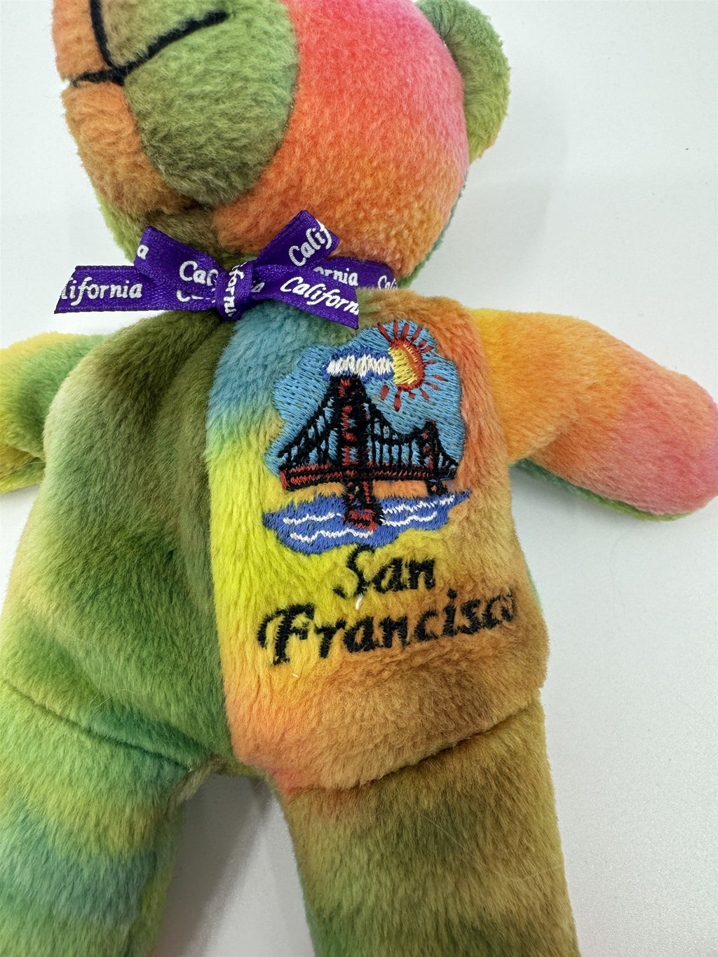 2001 Tie Dye San Francisco California Bear Plush Stuffed Animal Symbolz City By