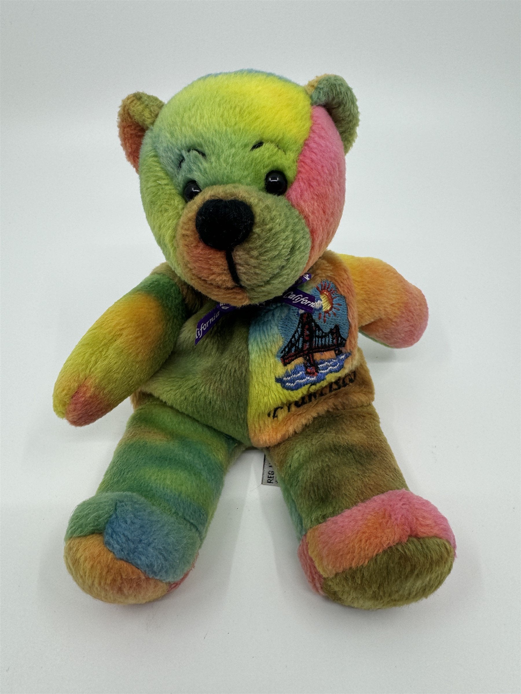 2001 Tie Dye San Francisco California Bear Plush Stuffed Animal Symbolz City By