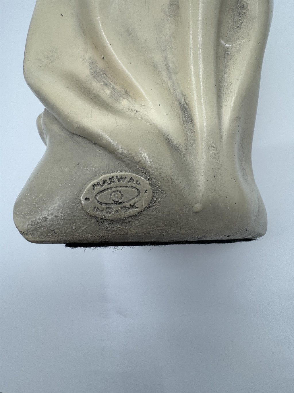 Vintage Marwal Chalkware Woman Head Bust Woman Wearing a Hijab MCM 10-in Display