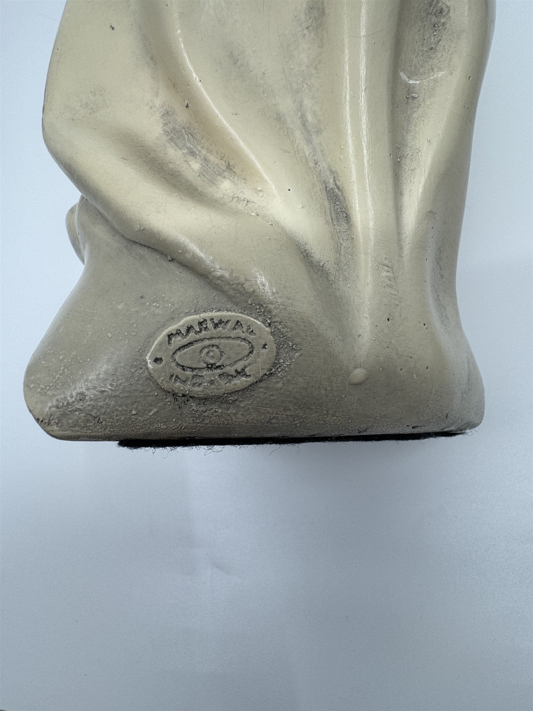 Vintage Marwal Chalkware Woman Head Bust Woman Wearing a Hijab MCM 10-in Display