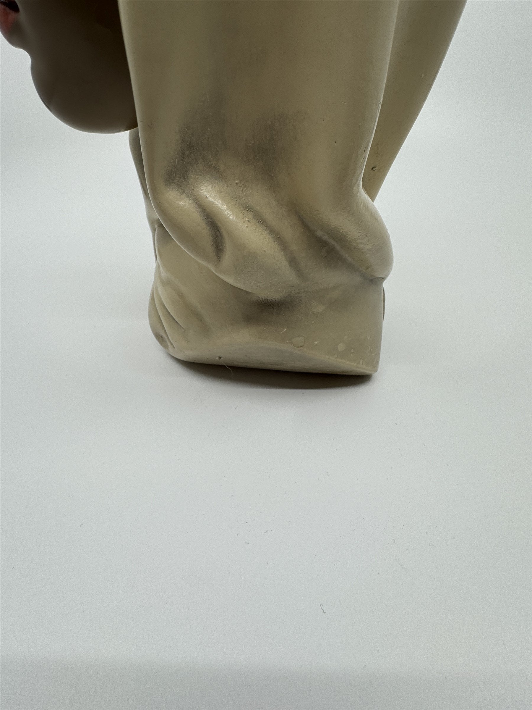 Vintage Marwal Chalkware Woman Head Bust Woman Wearing a Hijab MCM 10-in Display