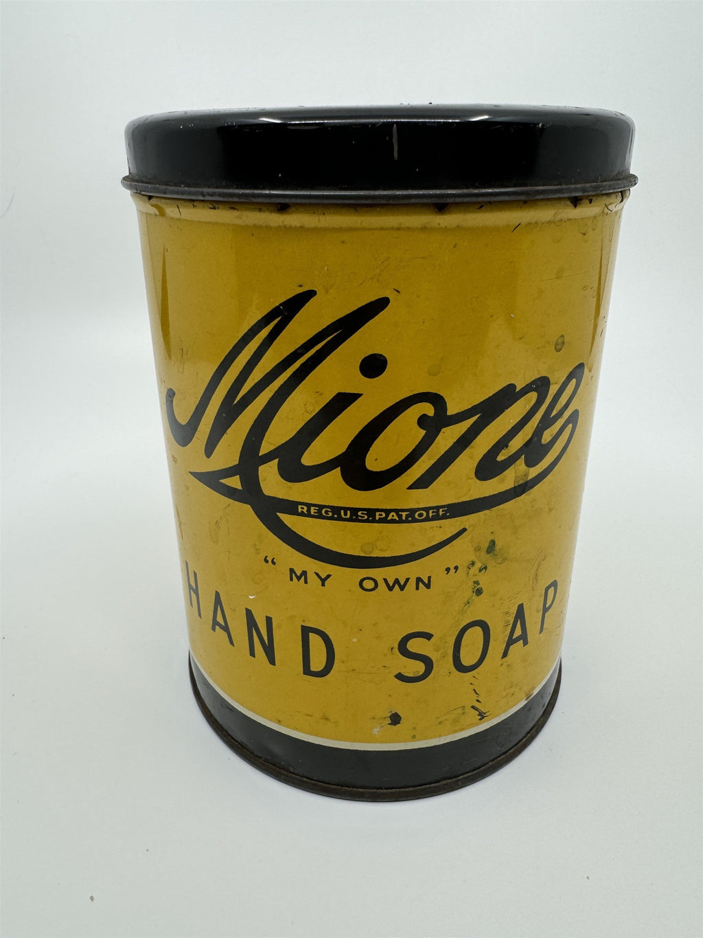 Vintage Metal Gas Station Soap Can Mione Hand Soap Empty Tin 3lb Collingdale PA