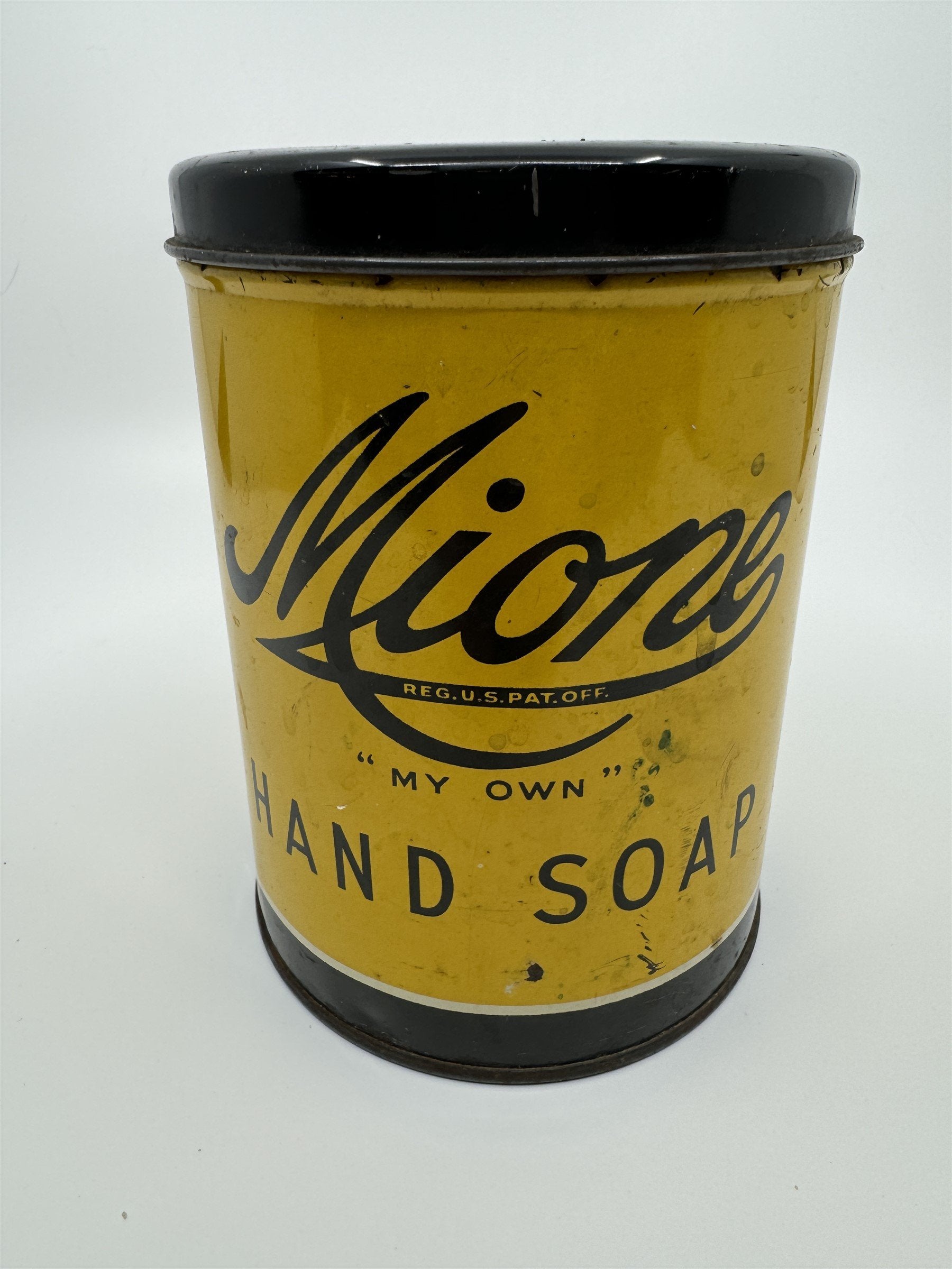 Vintage Metal Gas Station Soap Can Mione Hand Soap Empty Tin 3lb Collingdale PA