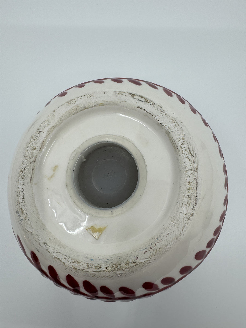 Vintage Baseball Shaped Ceramic Coin Piggy Bank Hand-Painted 5" Piggie Bank