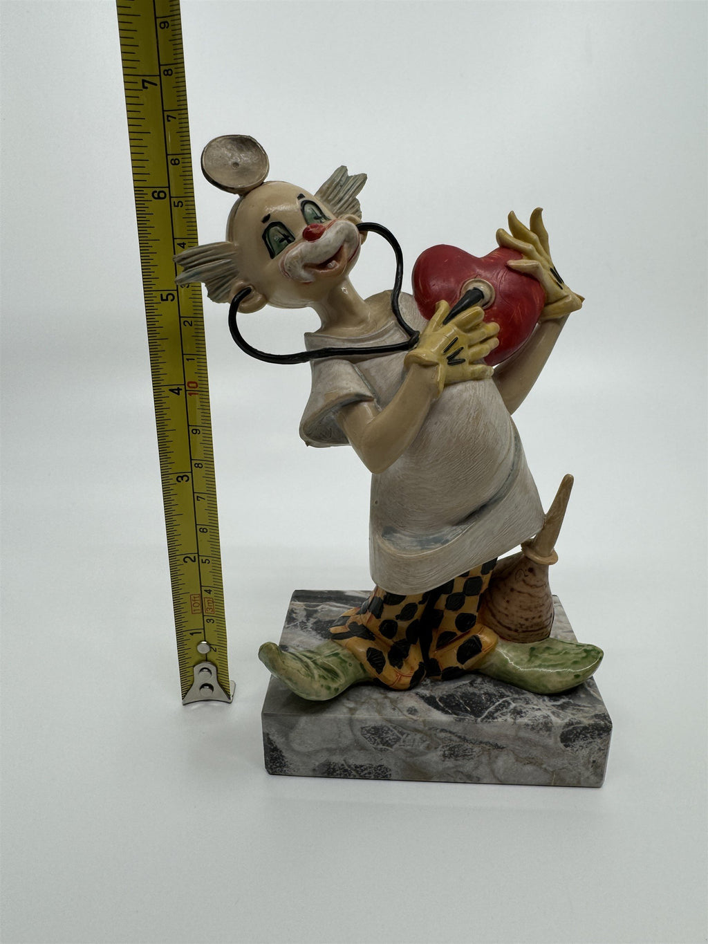 Fontanini Hand Painted Clown Love Doctor Genuine Carrara Marble ITALY