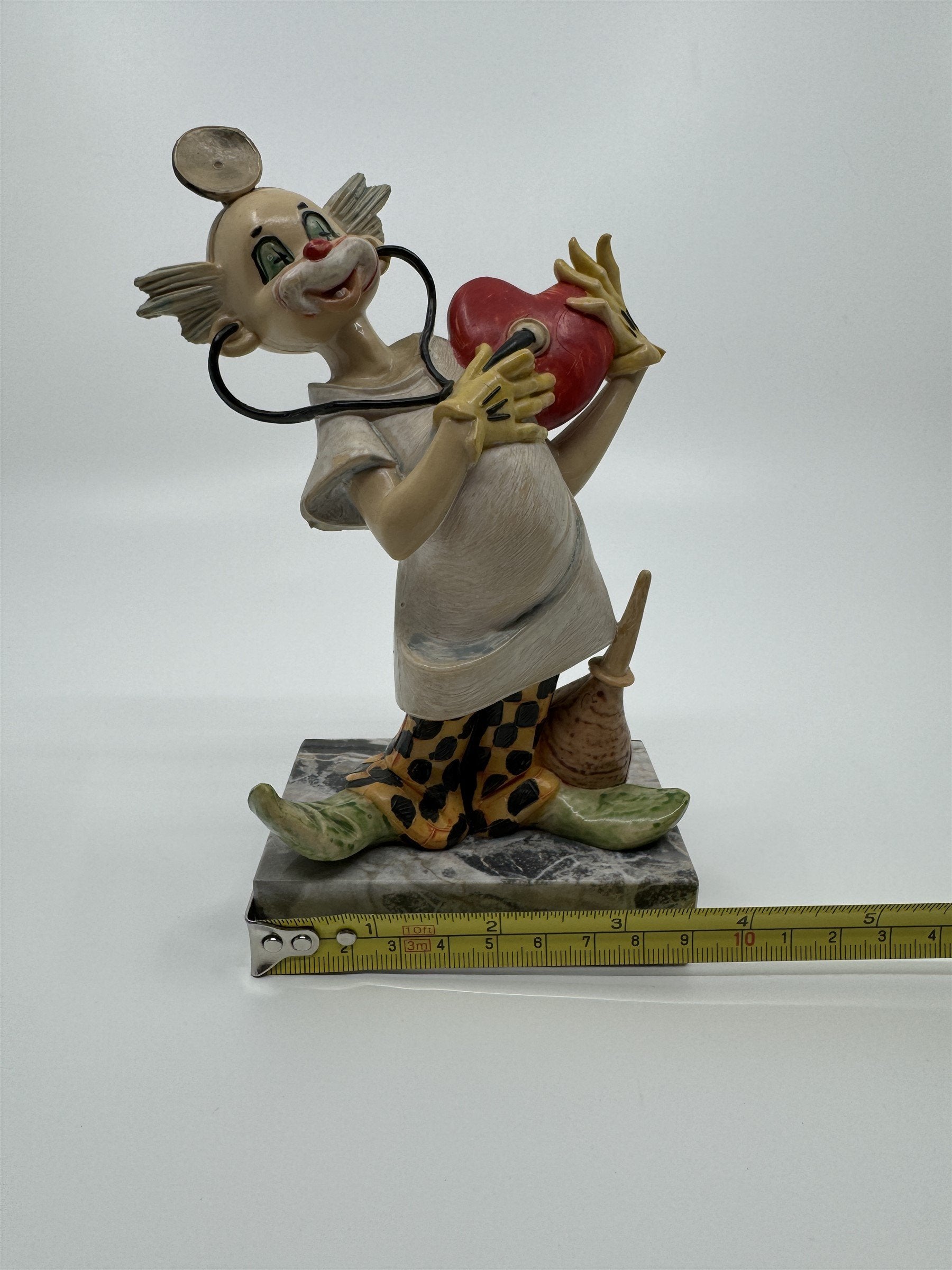 Fontanini Hand Painted Clown Love Doctor Genuine Carrara Marble ITALY