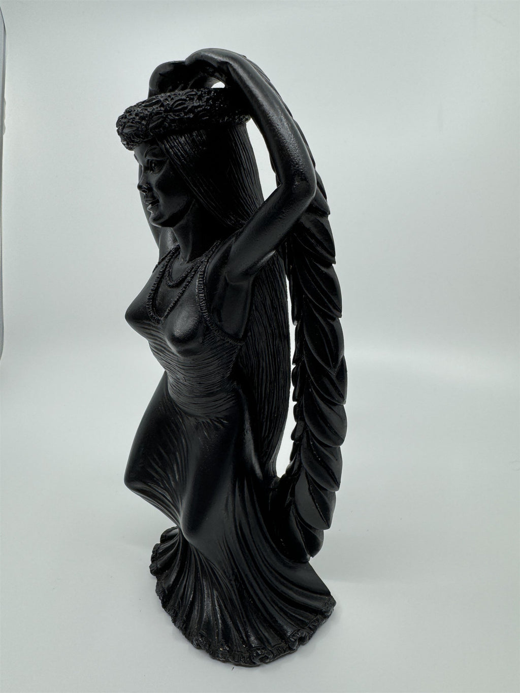 Vintage Coco Joe's Hawaiian Tiki Hula Girl Dancer Black Lava Stone 10" Figurine