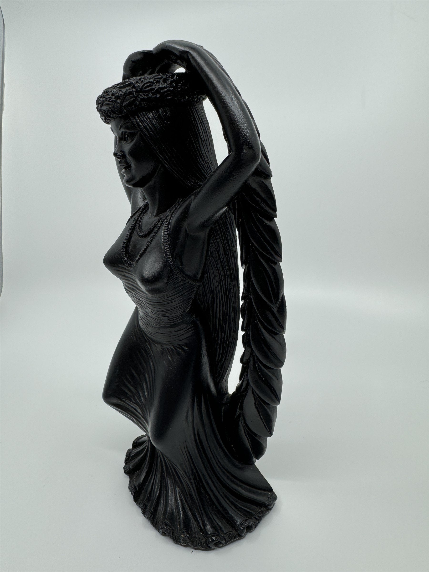 Vintage Coco Joe's Hawaiian Tiki Hula Girl Dancer Black Lava Stone 10" Figurine