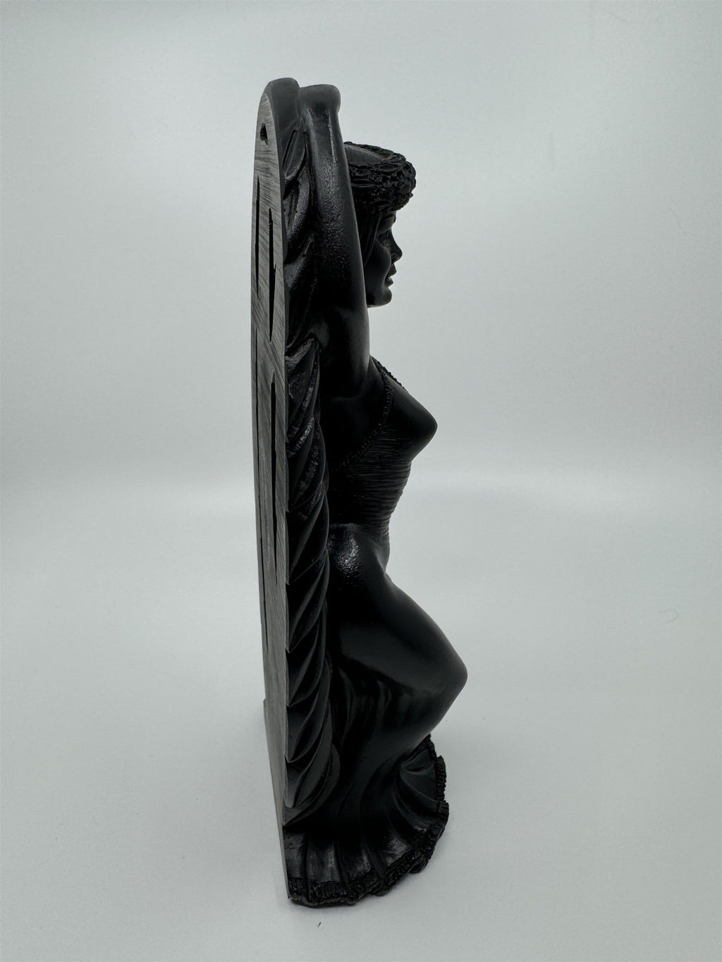 Vintage Coco Joe's Hawaiian Tiki Hula Girl Dancer Black Lava Stone 10" Figurine