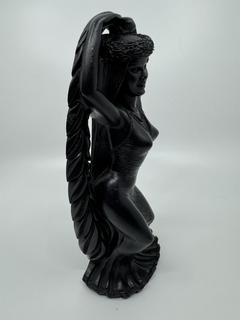 Vintage Coco Joe's Hawaiian Tiki Hula Girl Dancer Black Lava Stone 10" Figurine