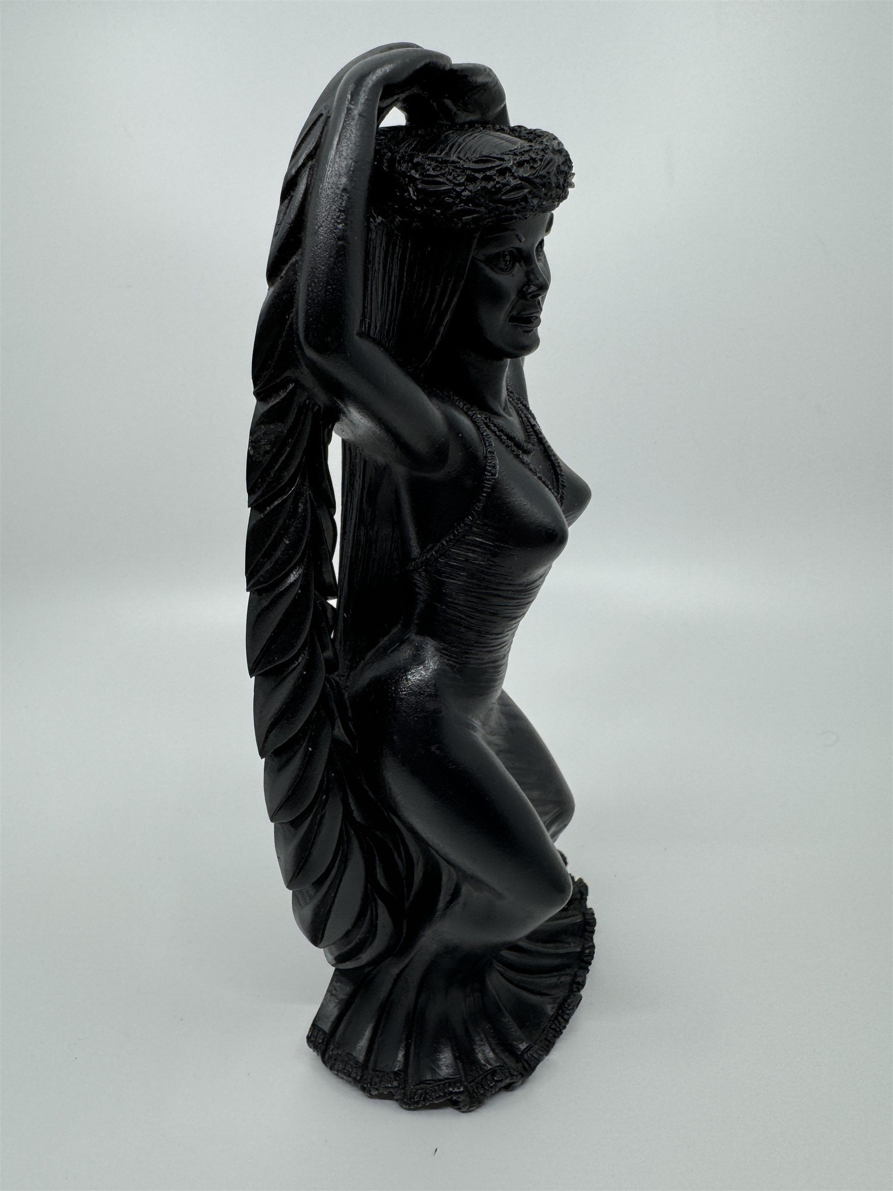 Vintage Coco Joe's Hawaiian Tiki Hula Girl Dancer Black Lava Stone 10" Figurine