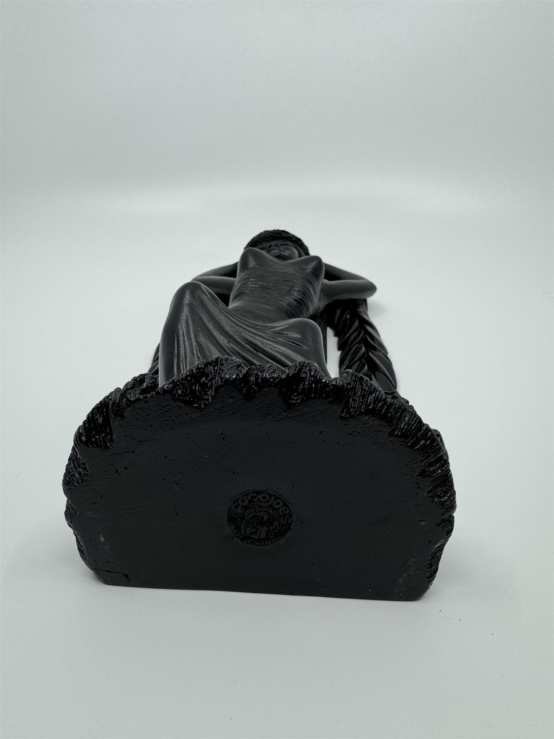 Vintage Coco Joe's Hawaiian Tiki Hula Girl Dancer Black Lava Stone 10" Figurine