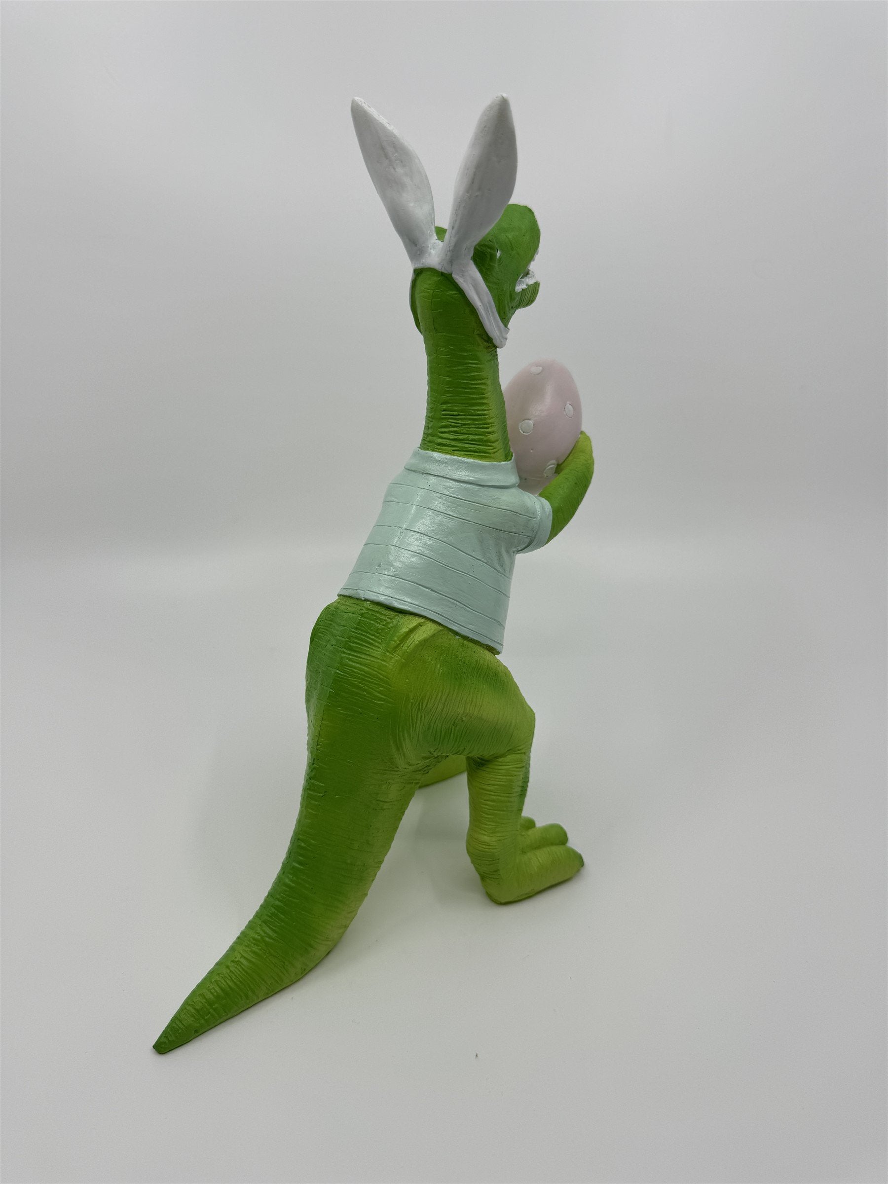 Bunny Boulevard Green Easter Dinosaur T-Rex with Easter Egg Figurine Decor 10"