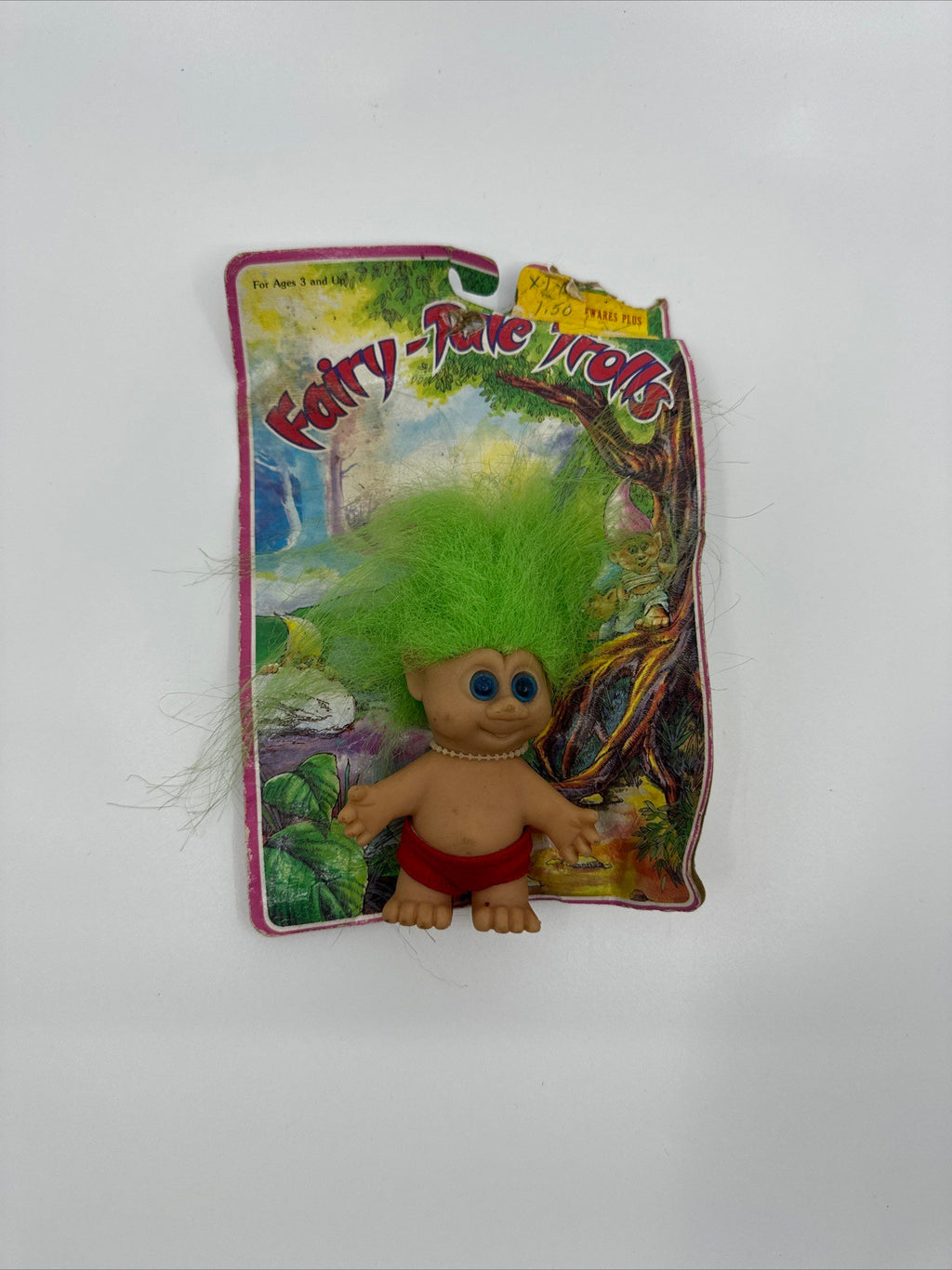 Vintage 1992 Fairy-Tale Trolls H.Y. International Green Hair Red Shorts Doll