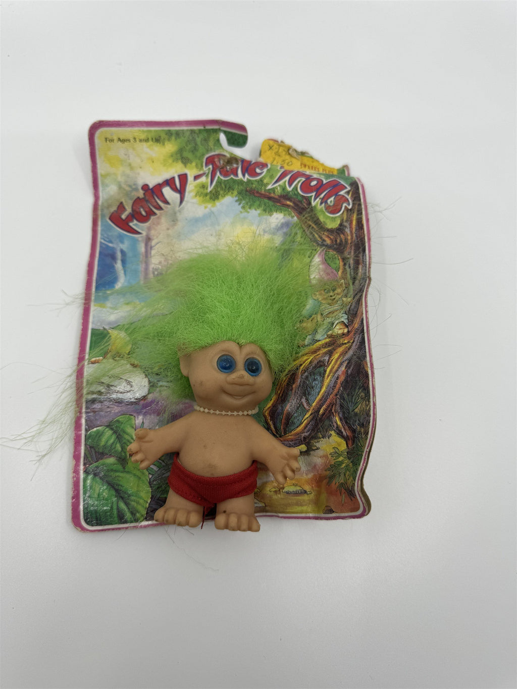 Vintage 1992 Fairy-Tale Trolls H.Y. International Green Hair Red Shorts Doll