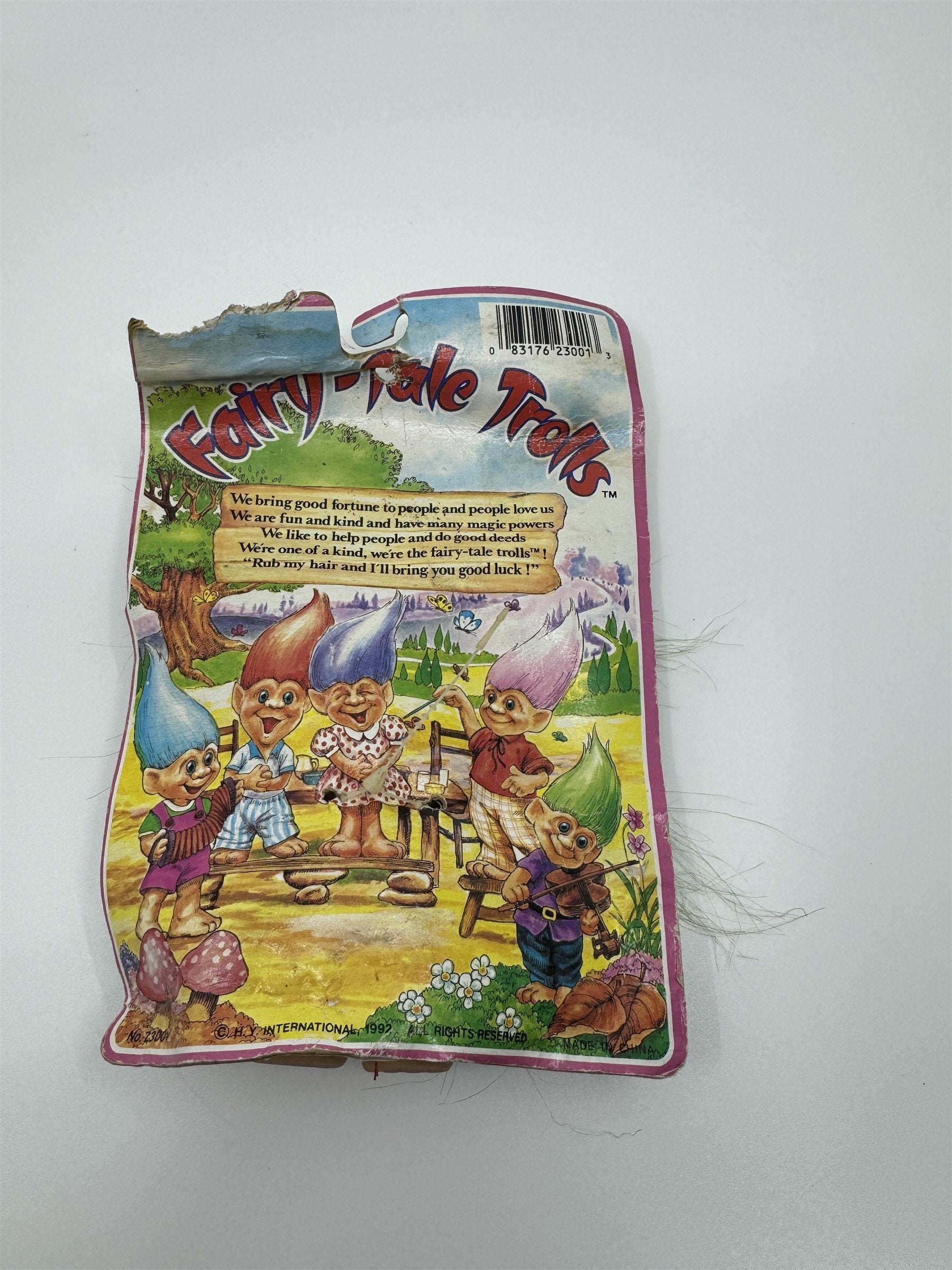 Vintage 1992 Fairy-Tale Trolls H.Y. International Green Hair Red Shorts Doll