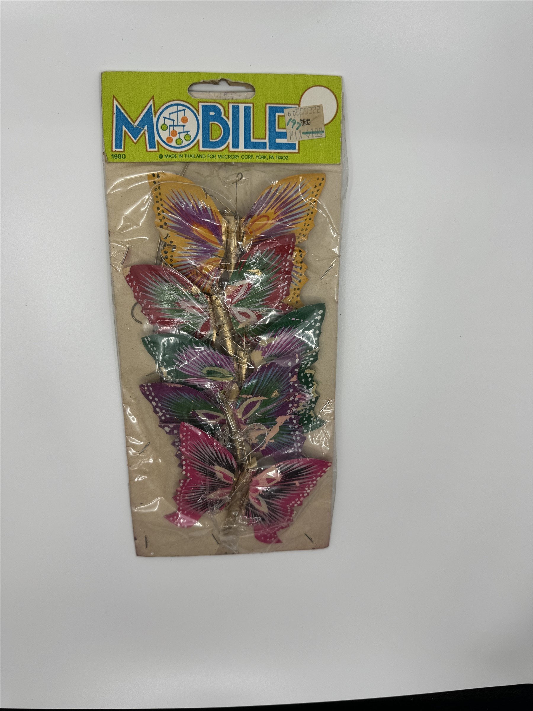 Vintage 1980 Butterfly Butterflies Mobile Decoration Thailand McCrory Corp York