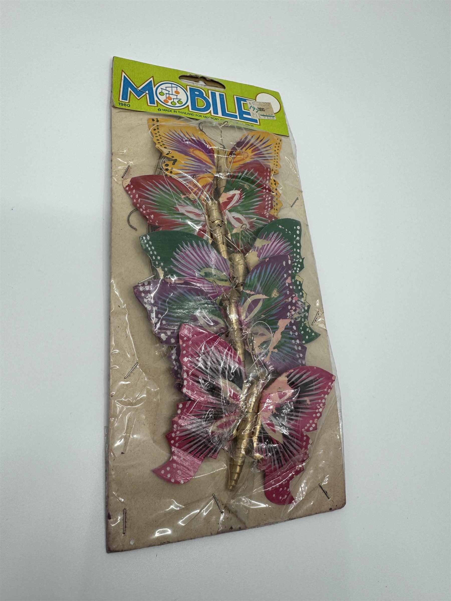 Vintage 1980 Butterfly Butterflies Mobile Decoration Thailand McCrory Corp York