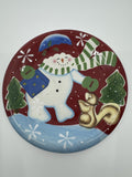 Studio Nova KT700 Festive Frosty Snowman Gift Squirrel Salad Dessert Plate
