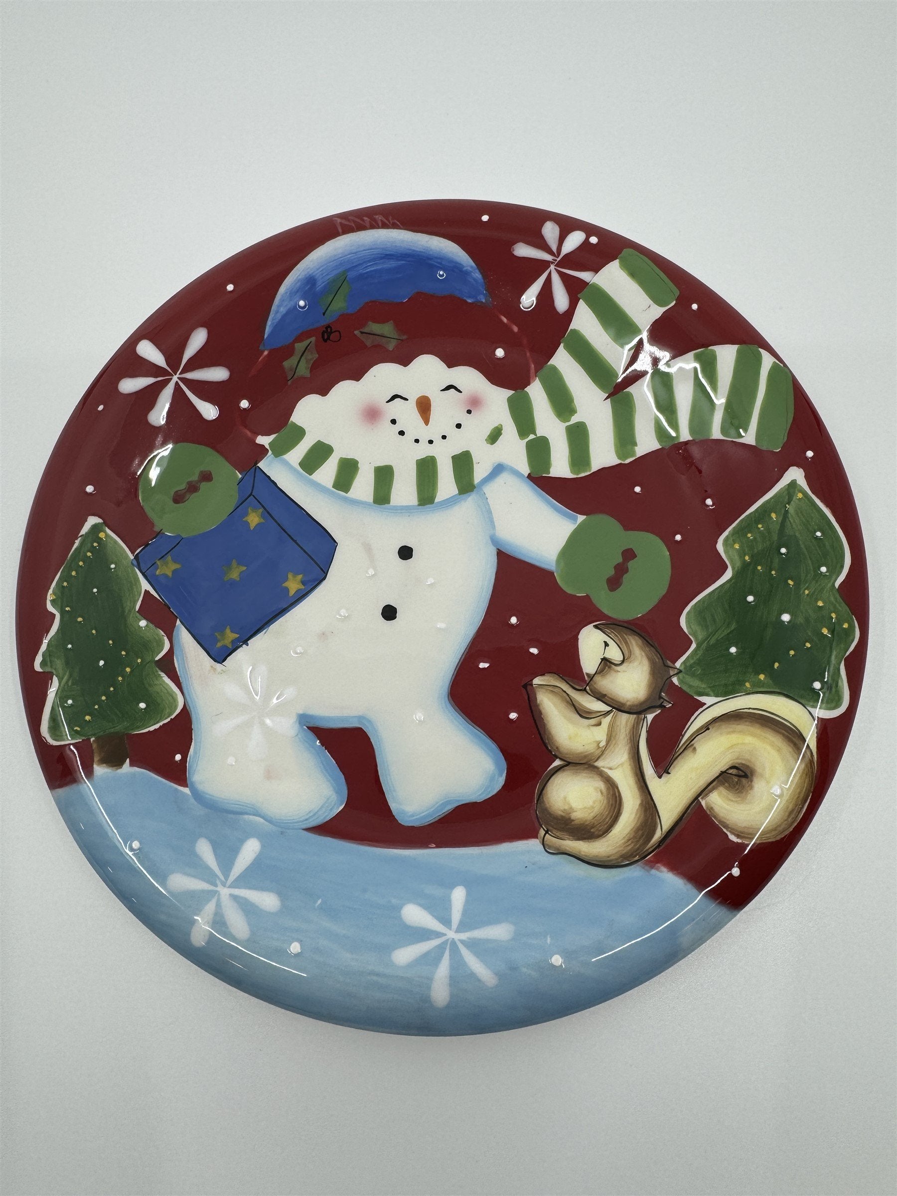 Studio Nova KT700 Festive Frosty Snowman Gift Squirrel Salad Dessert Plate