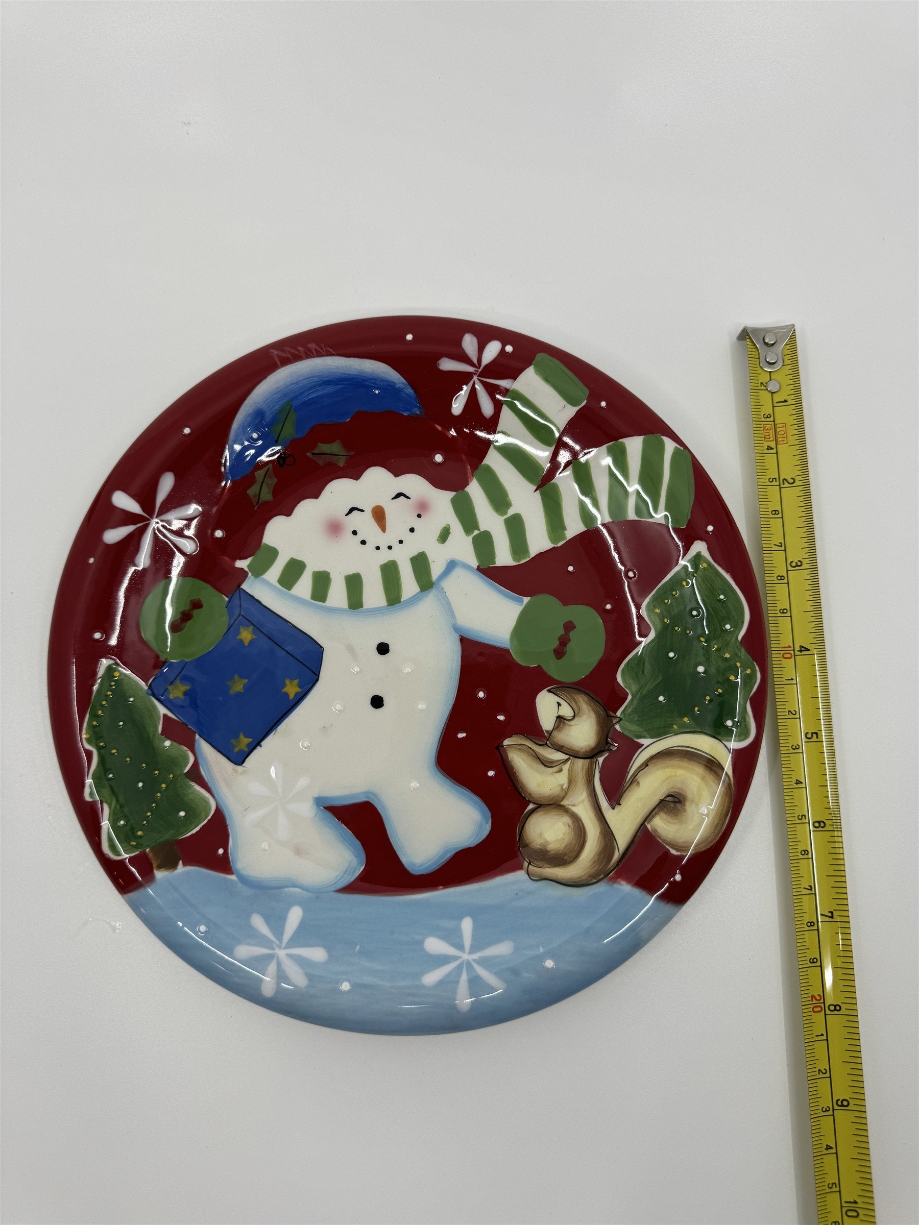 Studio Nova KT700 Festive Frosty Snowman Gift Squirrel Salad Dessert Plate