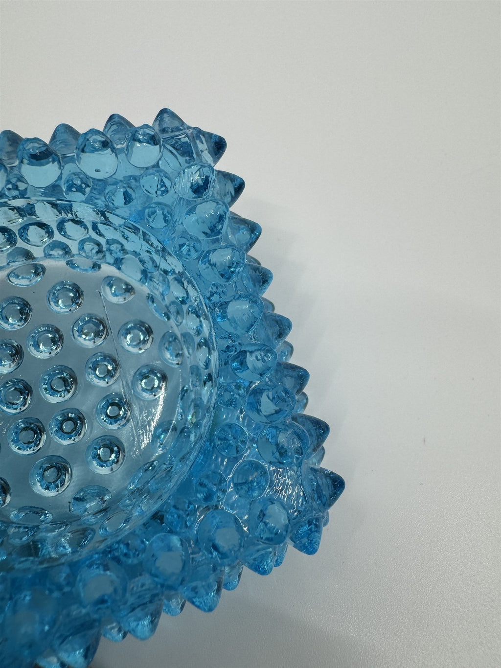Vintage Fenton Glass Hobnail Spiked Salt Cellar Tea Light Votive Ring Set of 2