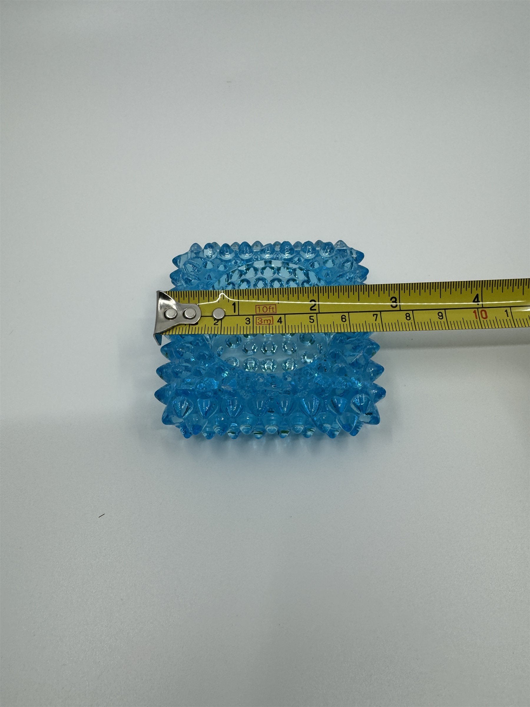 Vintage Fenton Glass Hobnail Spiked Salt Cellar Tea Light Votive Ring Set of 2
