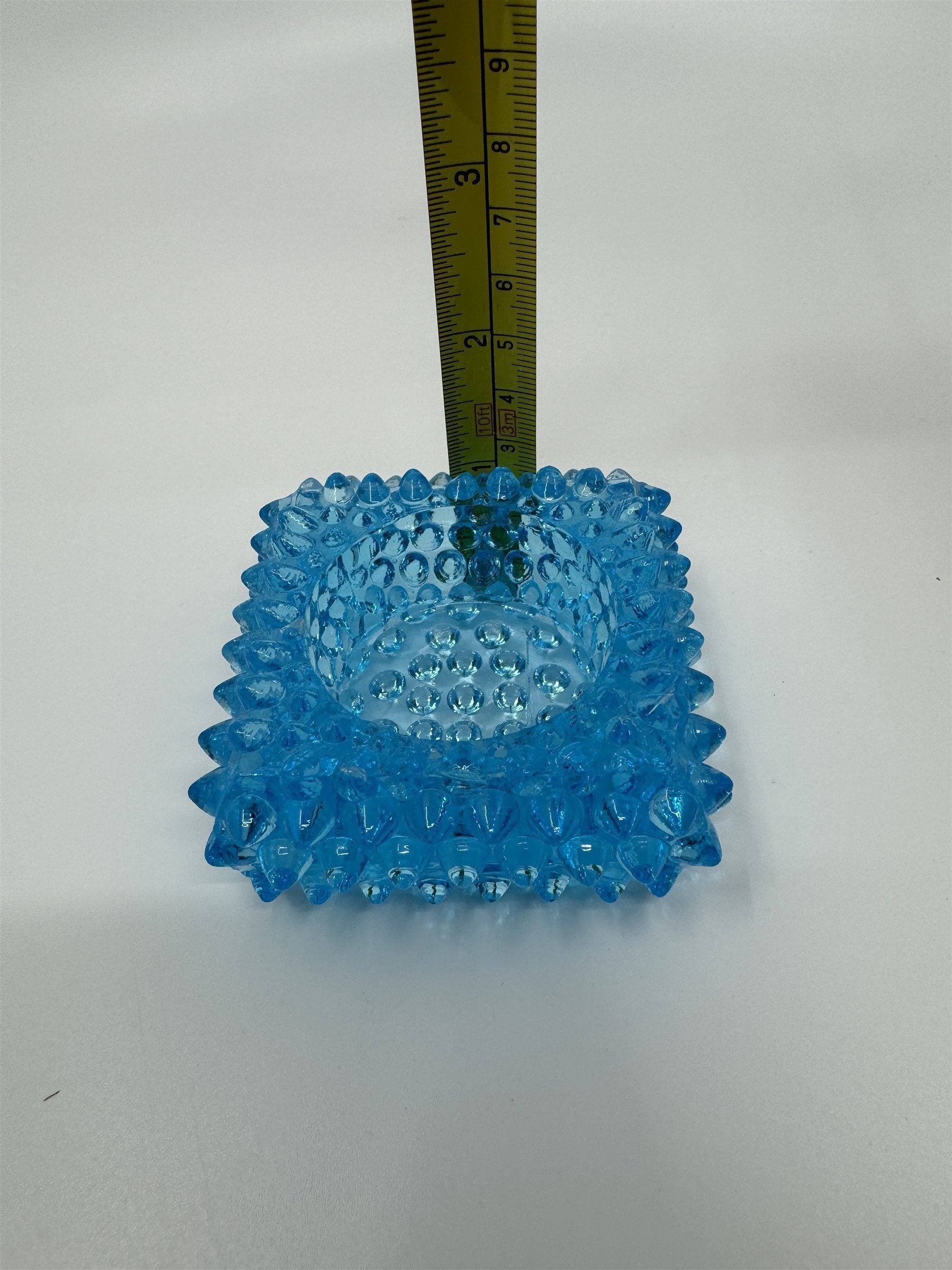 Vintage Fenton Glass Hobnail Spiked Salt Cellar Tea Light Votive Ring Set of 2