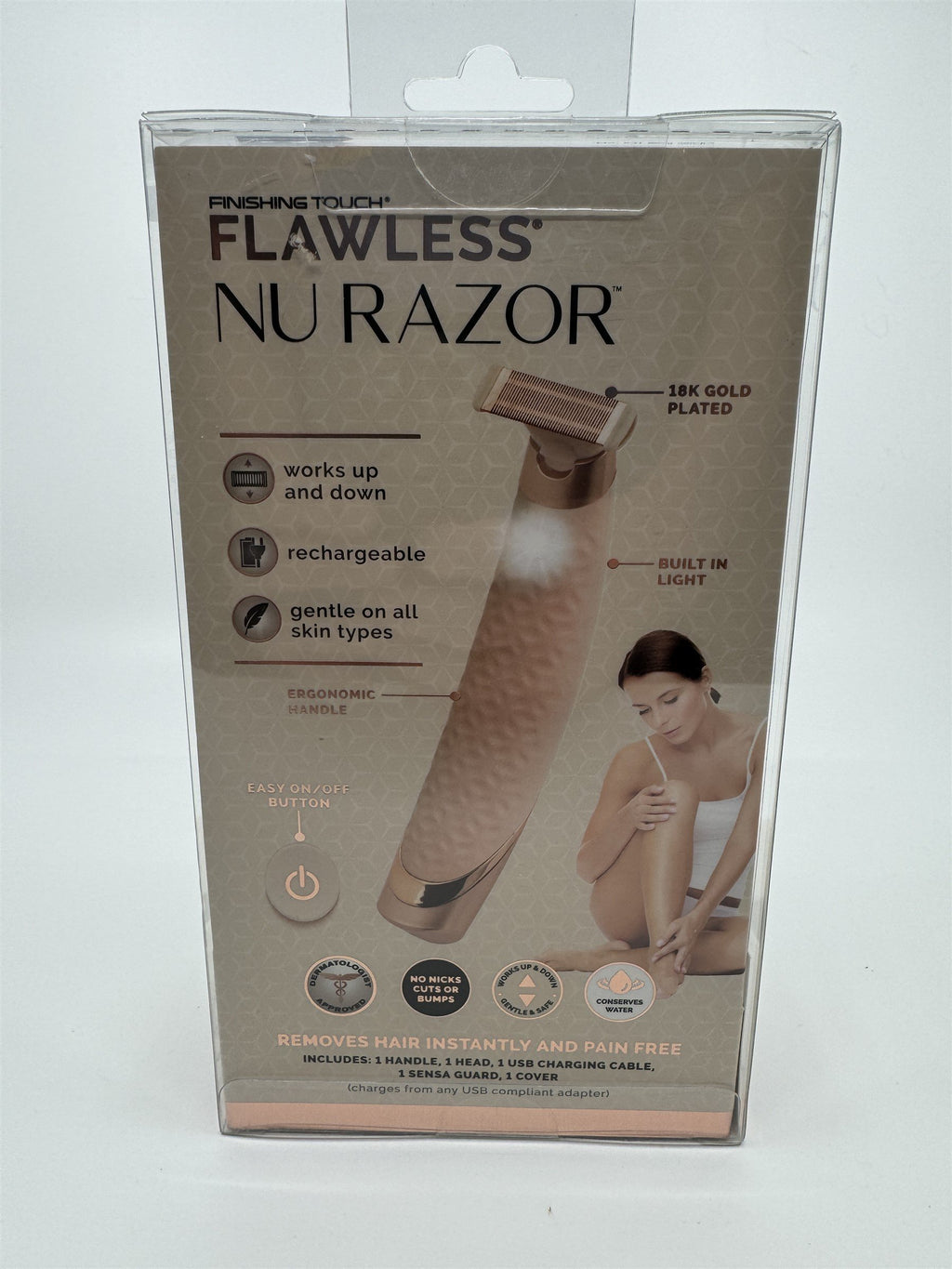 Finishing Touch Flawless Nu Razor Hypoallergenic Cordless Razor Gold
