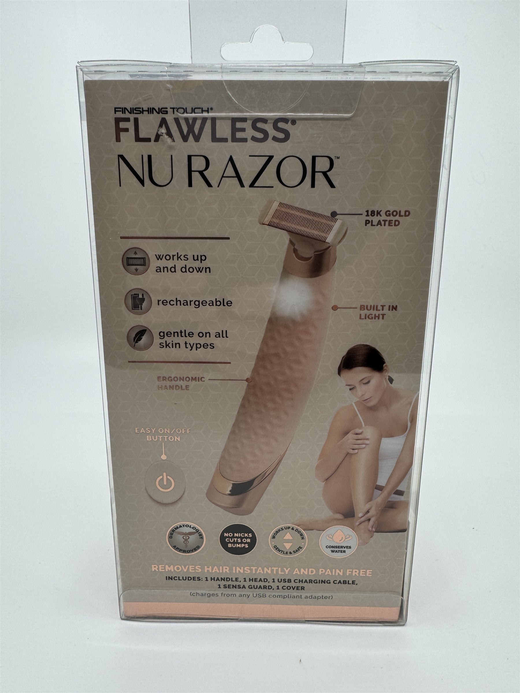 Finishing Touch Flawless Nu Razor Hypoallergenic Cordless Razor Gold